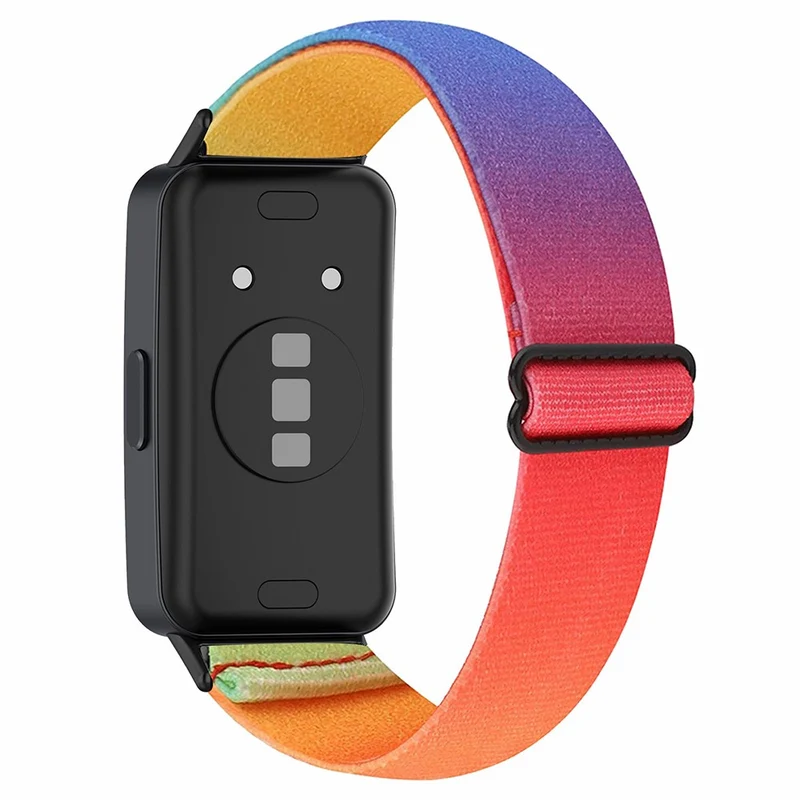 Huawei Band 8 elastic bohemian nylon strap - Pink / Orange