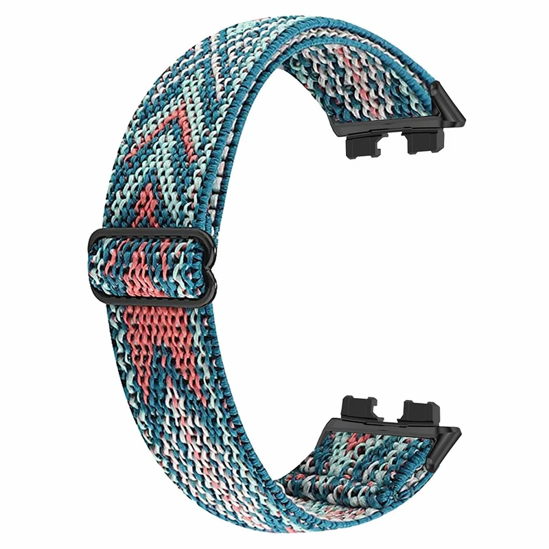 Huawei Band 8 elastic bohemian nylon strap - Pink / Orange