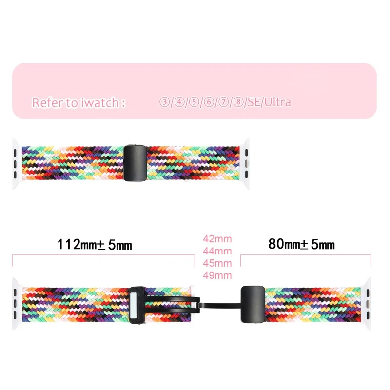 Apple Watch Series 8 (45mm) / Watch Ultra nylon silicone strap - Colorful
