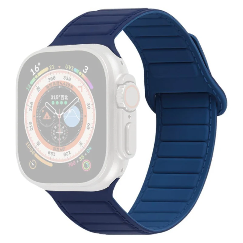 Apple Watch Series 8 (45mm) / Watch Ultra color match silicone strap - Grey / Orange