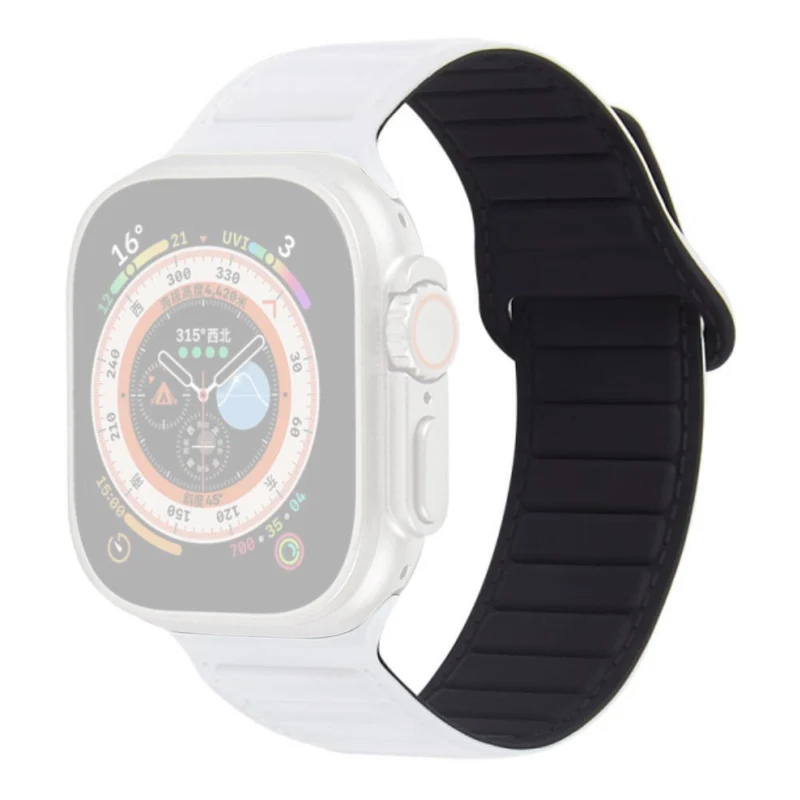 Apple Watch Series 8 (45mm) / Watch Ultra color match silicone strap - Grey / Orange