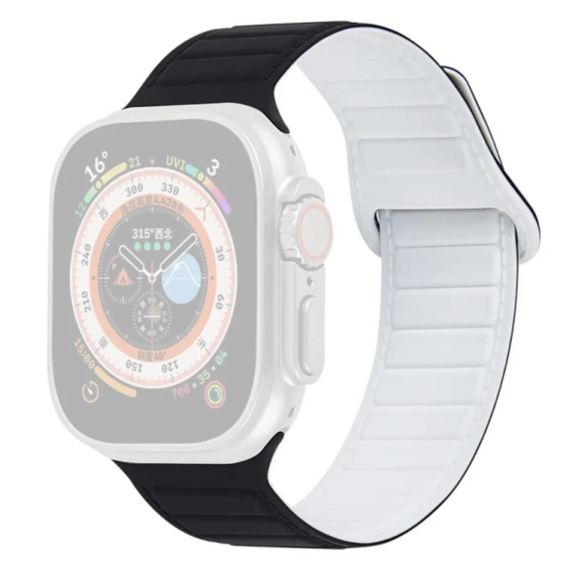 Apple Watch Series 8 (45mm) / Watch Ultra color match silicone strap - Grey / Orange