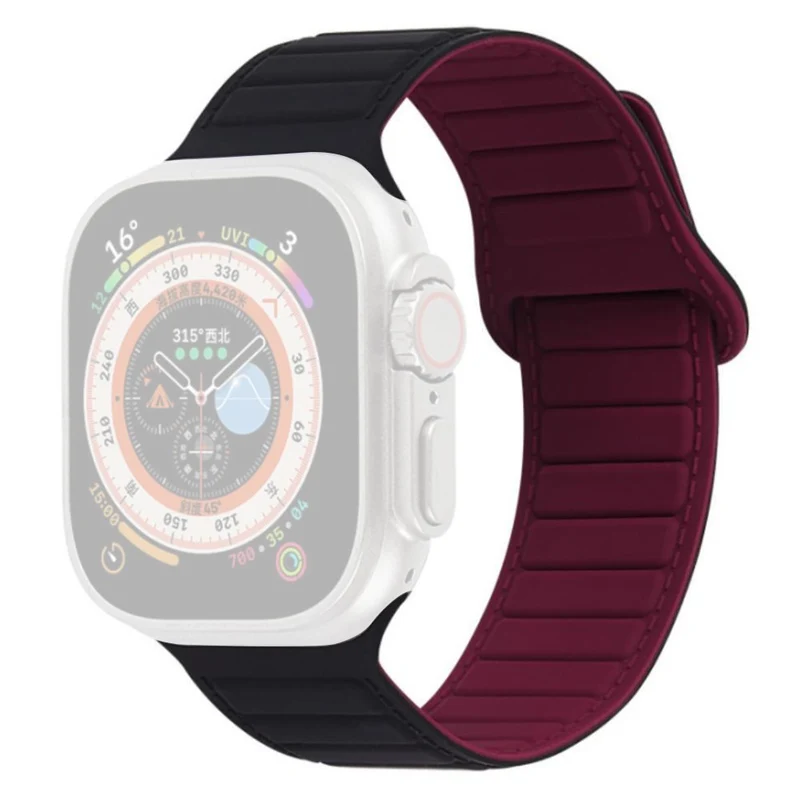 Apple Watch Series 8 (45mm) / Watch Ultra color match silicone strap - Grey / Orange