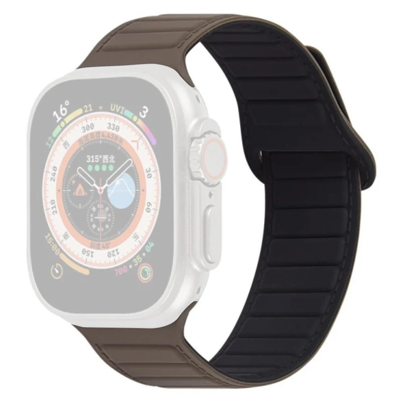 Apple Watch Series 8 (45mm) / Watch Ultra color match silicone strap - Grey / Orange