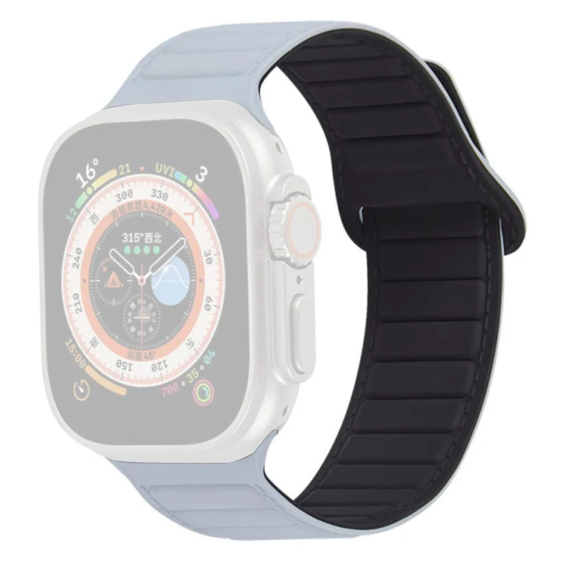 Apple Watch Series 8 (45mm) / Watch Ultra color match silicone strap - Grey / Orange