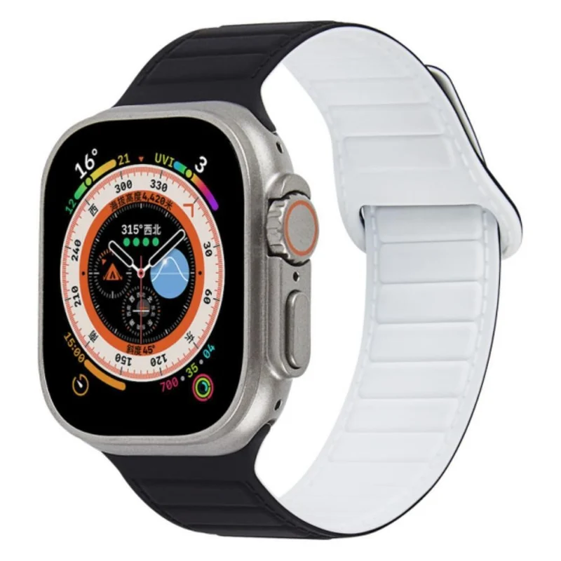 Apple Watch Series 8 (45mm) / Watch Ultra color match silicone strap - Grey / Orange