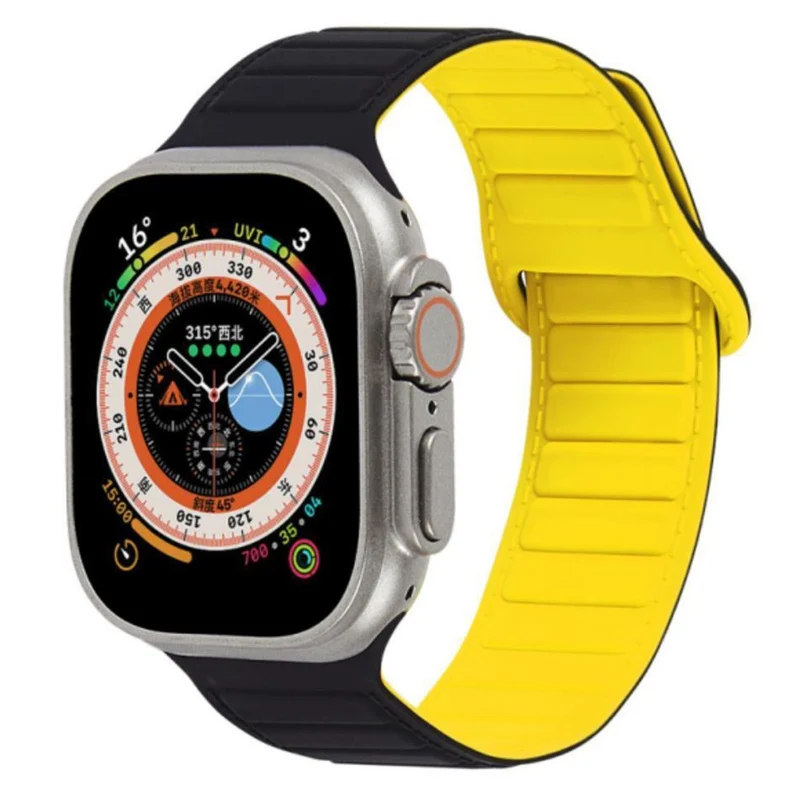 Apple Watch Series 8 (45mm) / Watch Ultra color match silicone strap - Grey / Orange