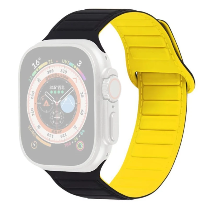 Apple Watch Series 8 (41mm) color match silicone strap - Grey / Orange