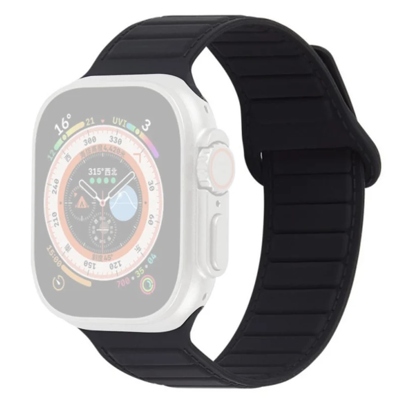 Apple Watch Series 8 (41mm) color match silicone strap - Grey / Orange