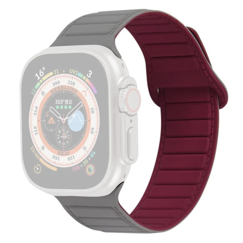 Apple Watch Series 8 (41mm) color match silicone strap - Grey / Orange