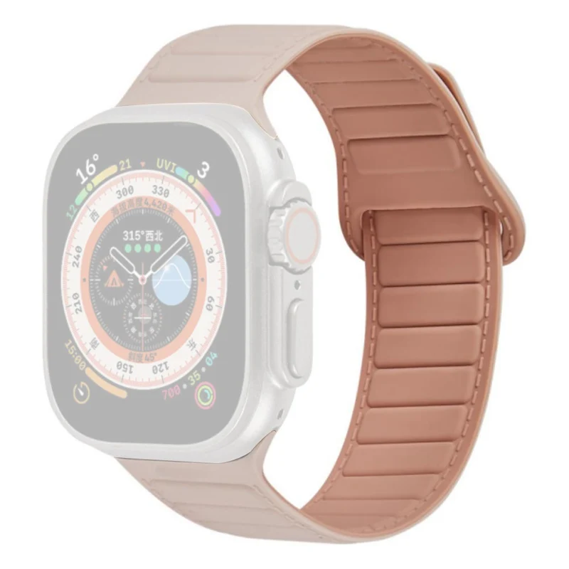 Apple Watch Series 8 (41mm) color match silicone strap - Grey / Orange
