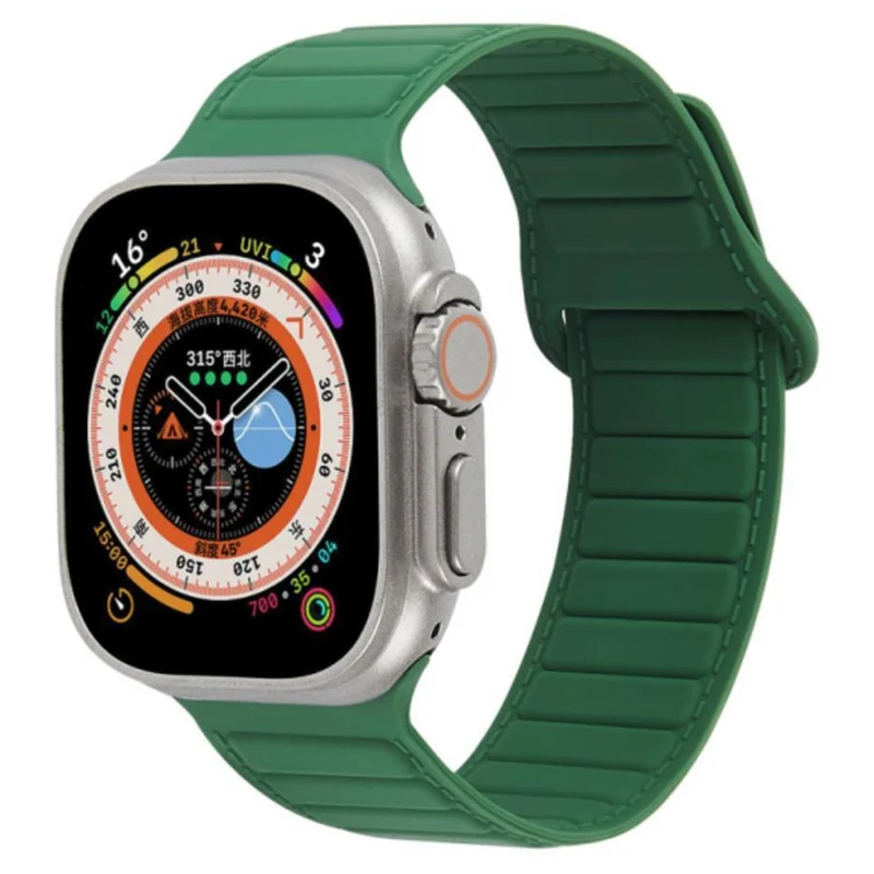 Apple Watch Series 8 (41mm) color match silicone strap - Grey / Orange