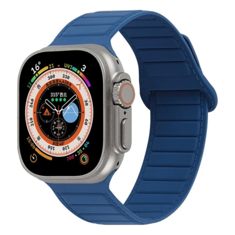Apple Watch Series 8 (41mm) color match silicone strap - Grey / Orange