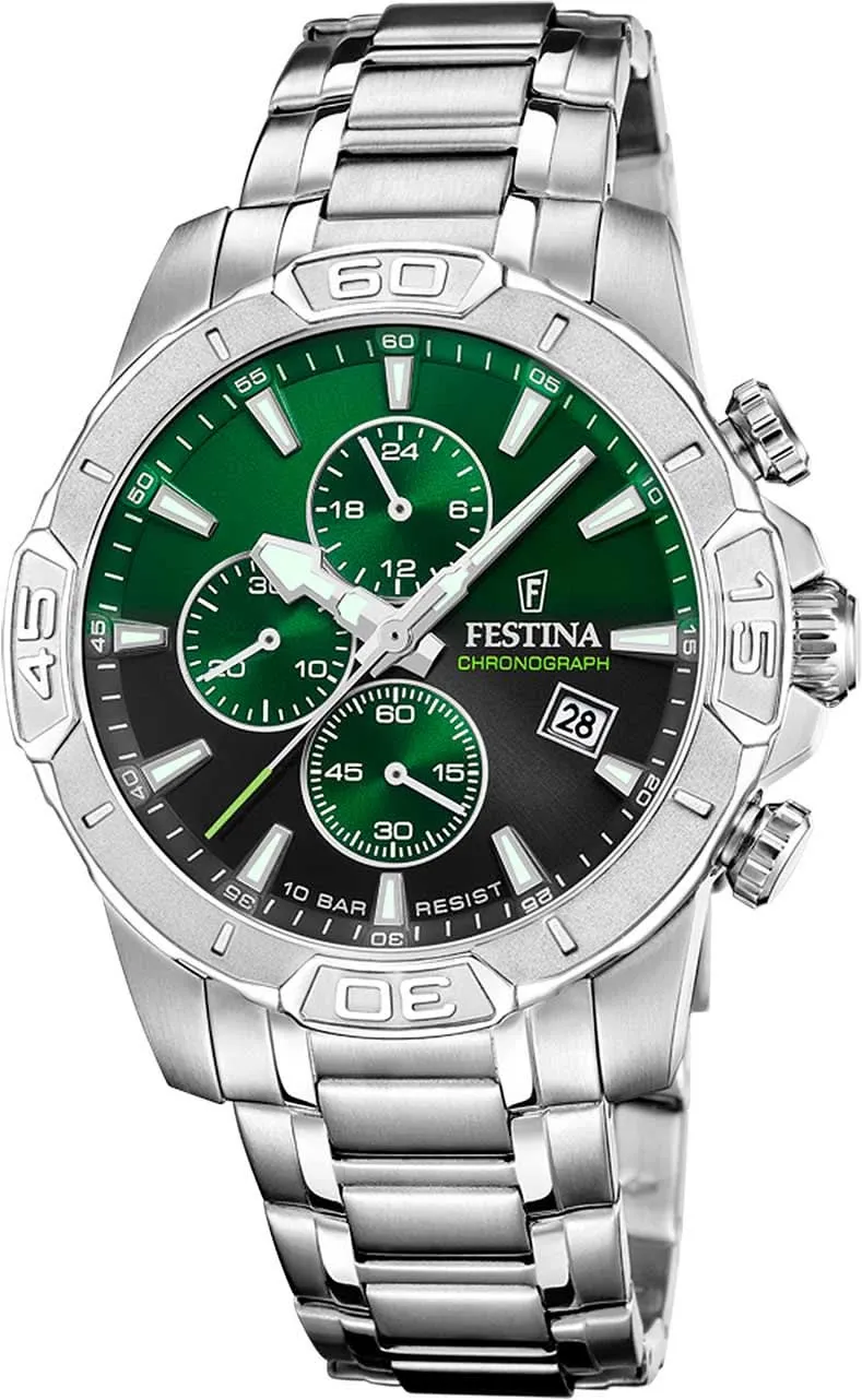 Festina F20704/5 Herren-Chronograph • Grün • Edelstahl