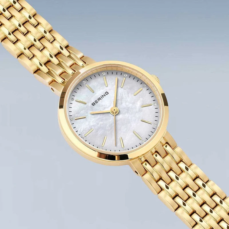 Bering Classic 19126-734 Damenuhr • Kratzfestes Saphirglas • Edles Perlmutt-Zifferblatt