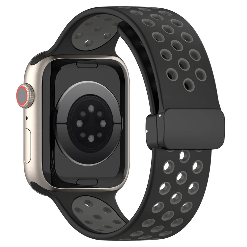 Apple Watch Series 8 (45mm) / Watch Ultra dual color silicone strap - Pink / White