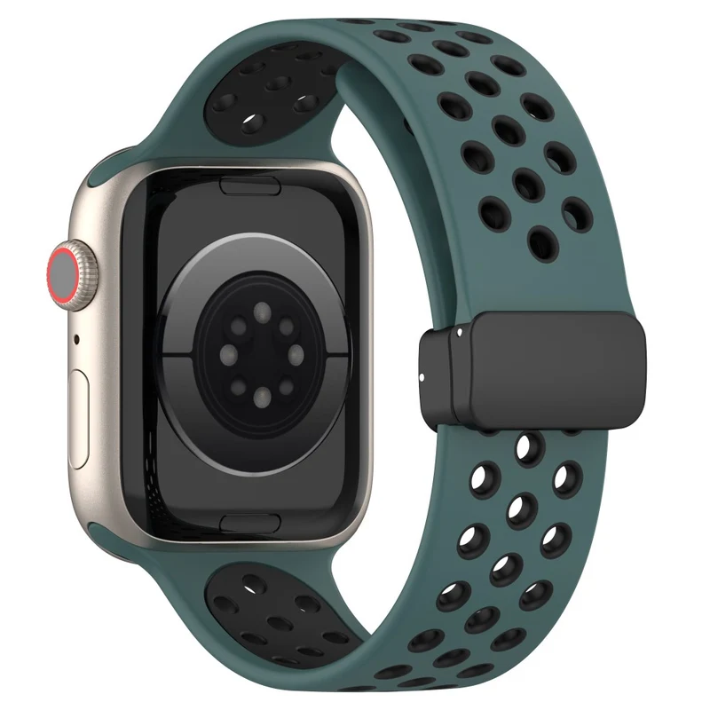 Apple Watch Series 8 (45mm) / Watch Ultra dual color silicone strap - Pink / White