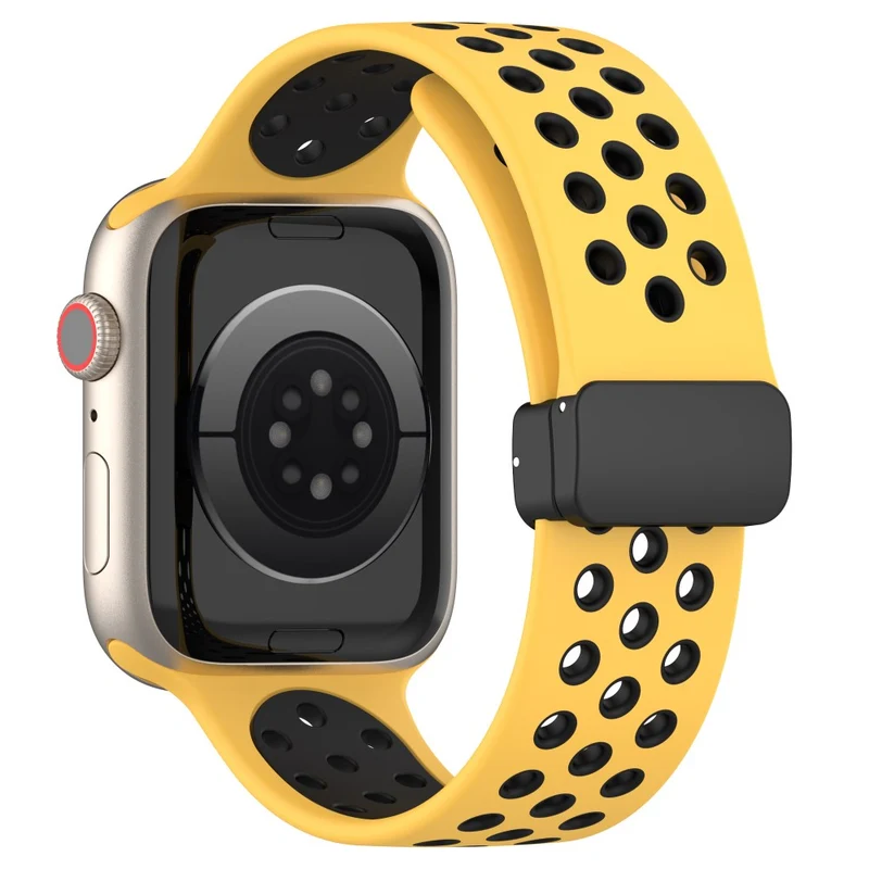 Apple Watch Series 8 (45mm) / Watch Ultra dual color silicone strap - Pink / White