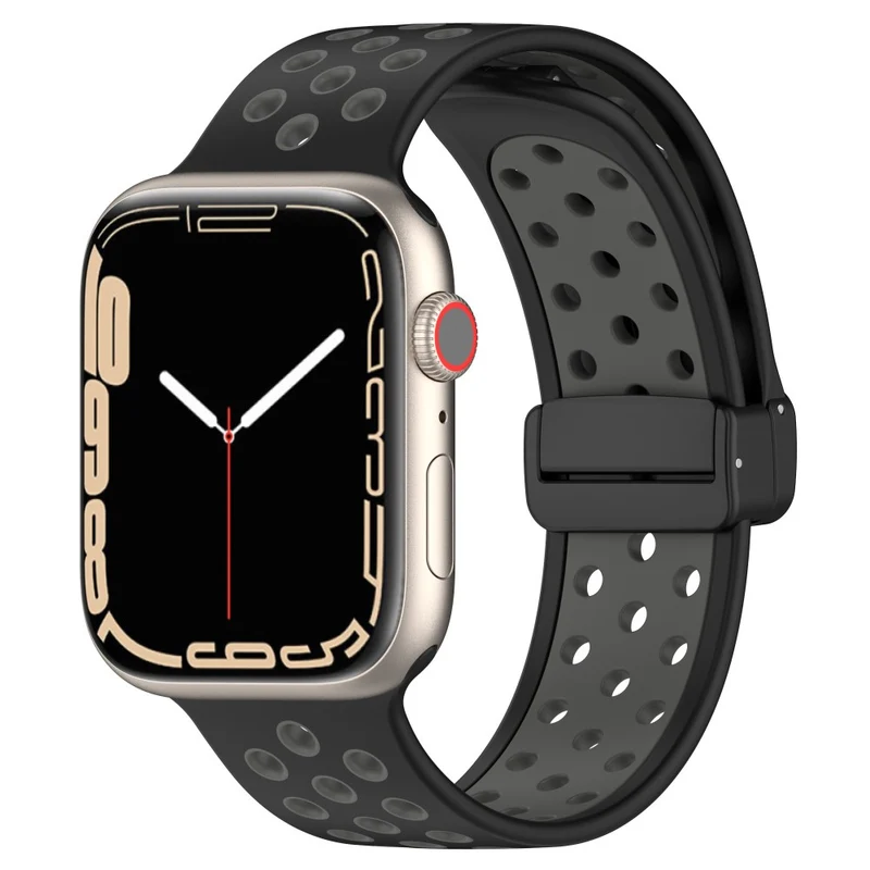 Apple Watch Series 8 (45mm) / Watch Ultra dual color silicone strap - Pink / White