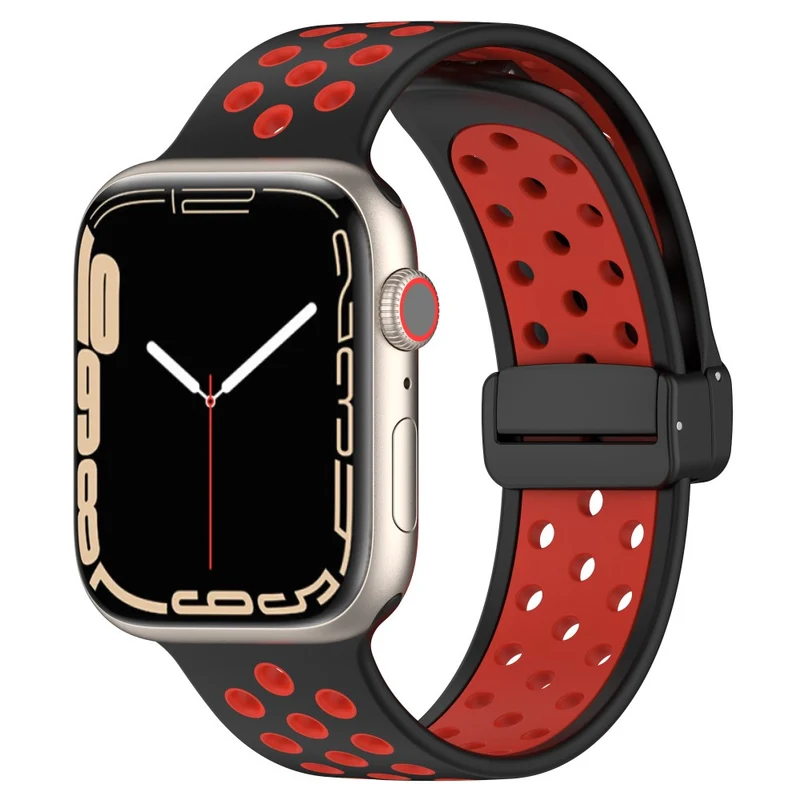 Apple Watch Series 8 (45mm) / Watch Ultra dual color silicone strap - Pink / White