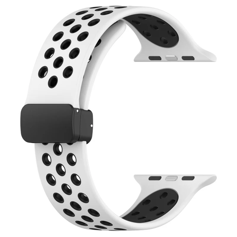 Apple Watch Series 8 (45mm) / Watch Ultra dual color silicone strap - Pink / White