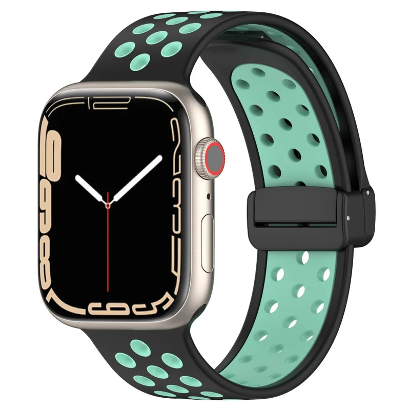 Apple Watch Series 8 (45mm) / Watch Ultra dual color silicone strap - Pink / White