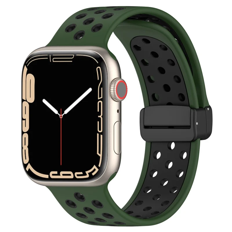 Apple Watch Series 8 (45mm) / Watch Ultra dual color silicone strap - Pink / White