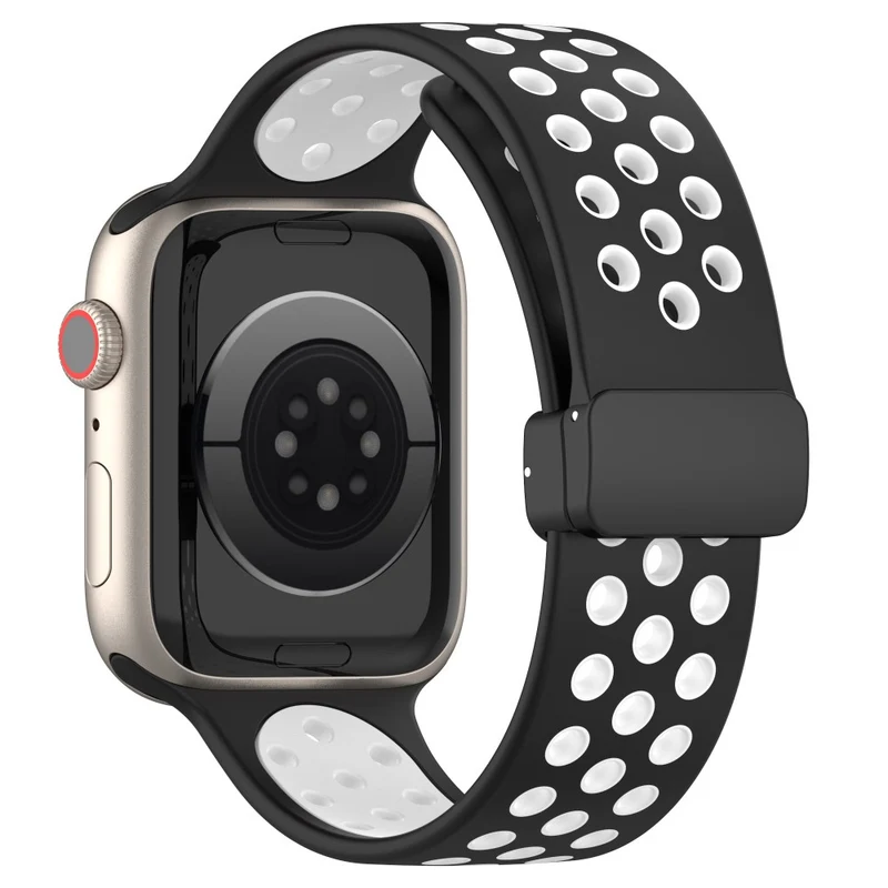 Apple Watch Series 8 (41mm) dual color silicone strap - Red / Black