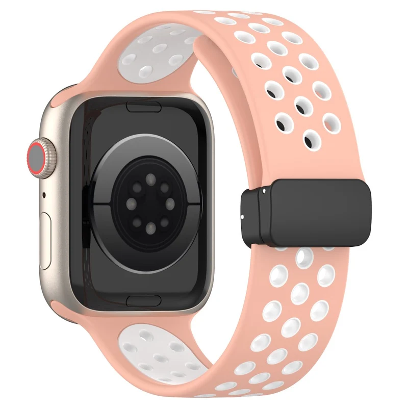Apple Watch Series 8 (41mm) dual color silicone strap - Red / Black