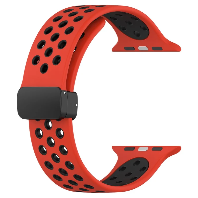 Apple Watch Series 8 (41mm) dual color silicone strap - Red / Black