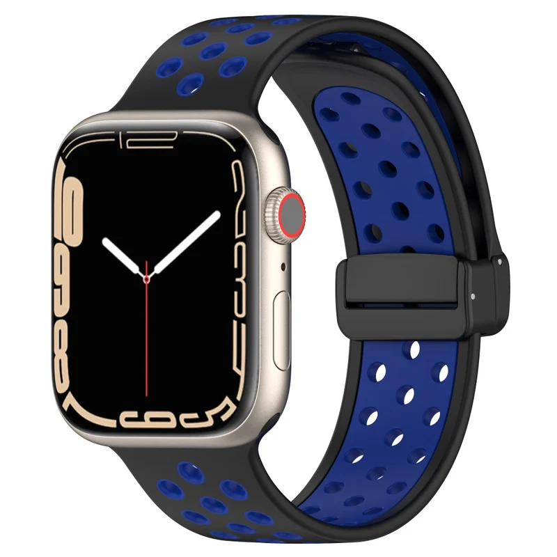 Apple Watch Series 8 (41mm) dual color silicone strap - Red / Black