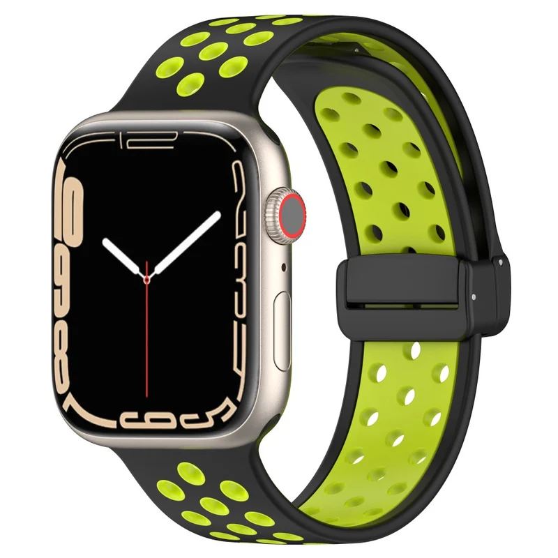 Apple Watch Series 8 (41mm) dual color silicone strap - Red / Black