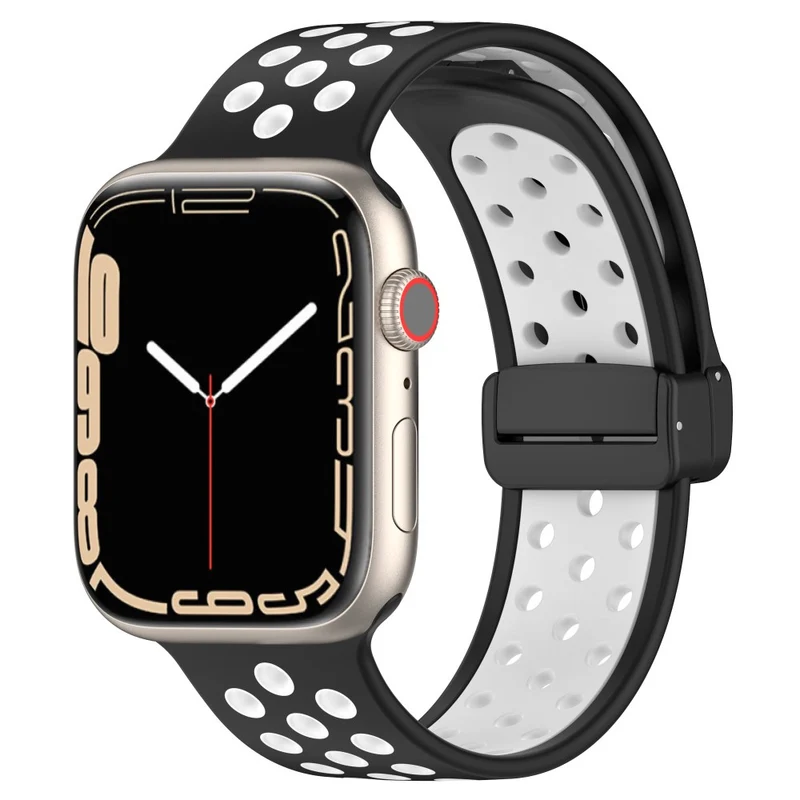 Apple Watch Series 8 (41mm) dual color silicone strap - Red / Black