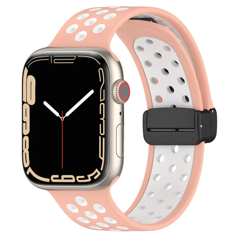 Apple Watch Series 8 (41mm) dual color silicone strap - Red / Black