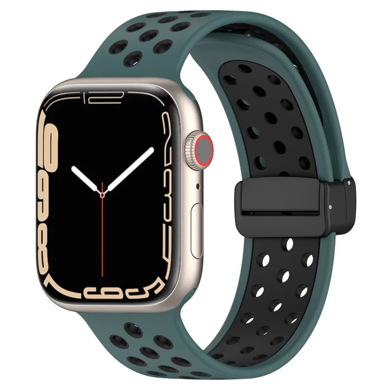 Apple Watch Series 8 (41mm) dual color silicone strap - Red / Black