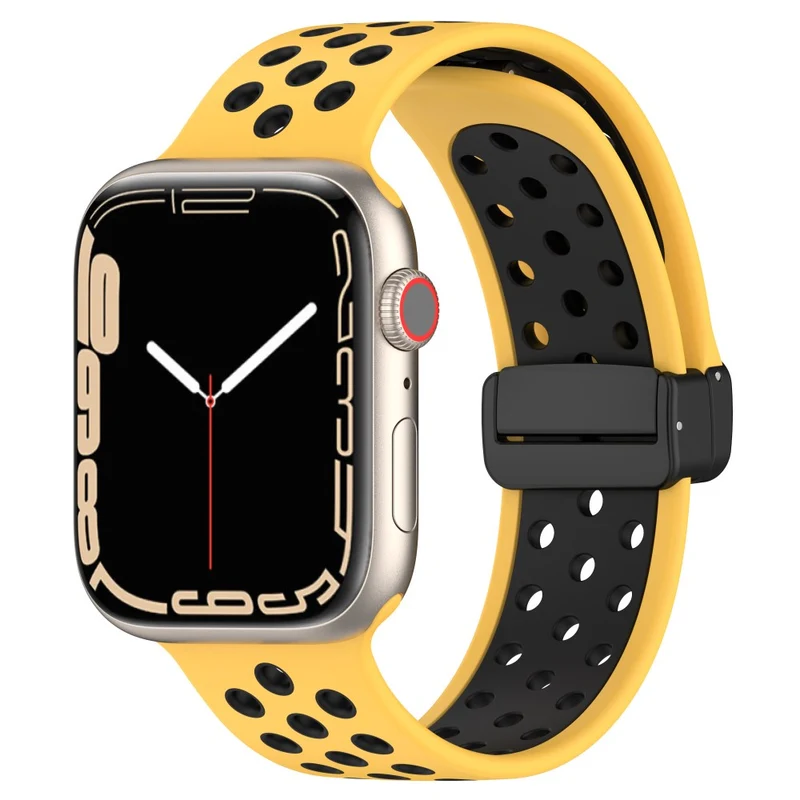 Apple Watch Series 8 (41mm) dual color silicone strap - Red / Black