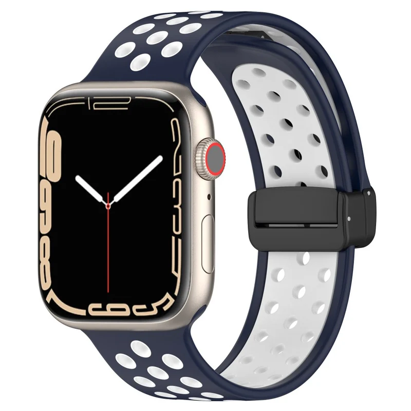Apple Watch Series 8 (41mm) dual color silicone strap - Red / Black