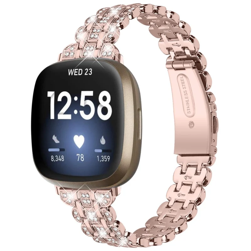 Fitbit Sense 2 / Versa 4 rhinestone décor metal strap
