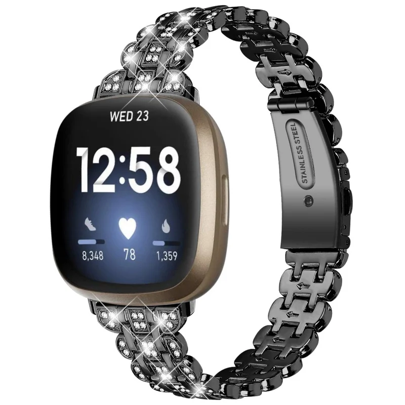 Fitbit Sense 2 / Versa 4 rhinestone décor metal strap