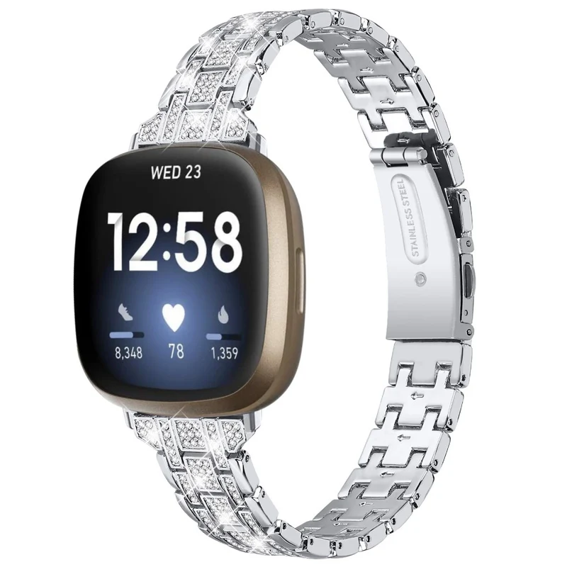 Fitbit Sense 2 / Versa 4 rhinestone décor metal strap