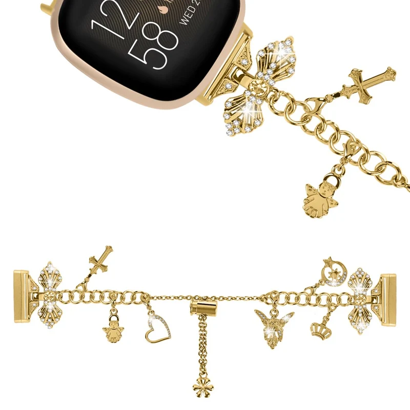 Fitbit Sense 2 / Versa 4 metal decorative pendant strap