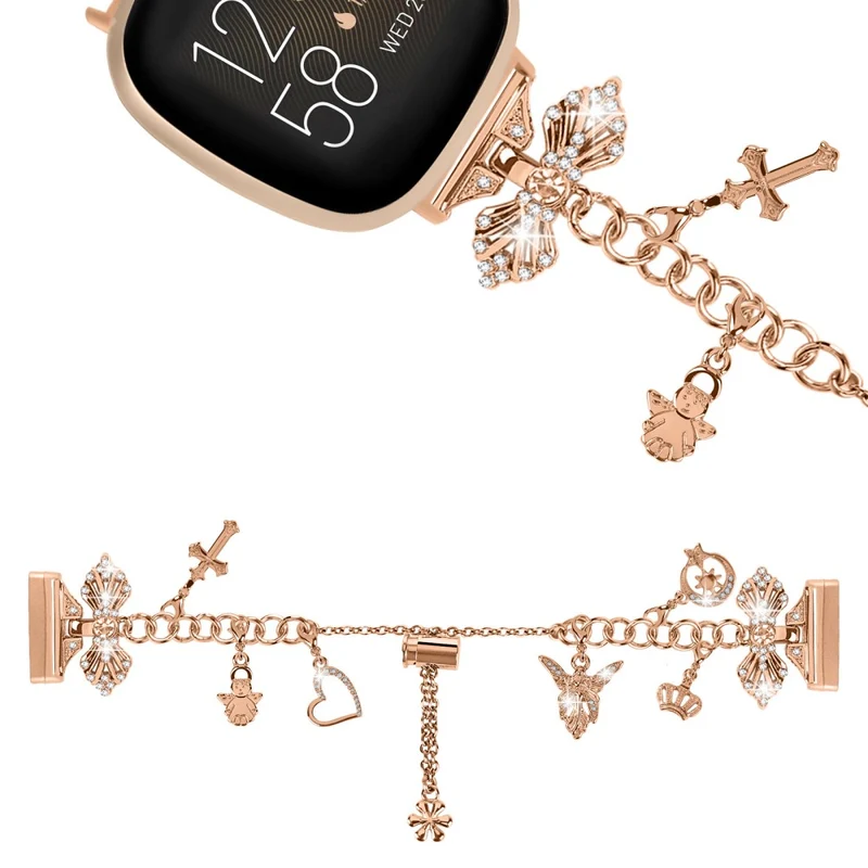 Fitbit Sense 2 / Versa 4 metal decorative pendant strap