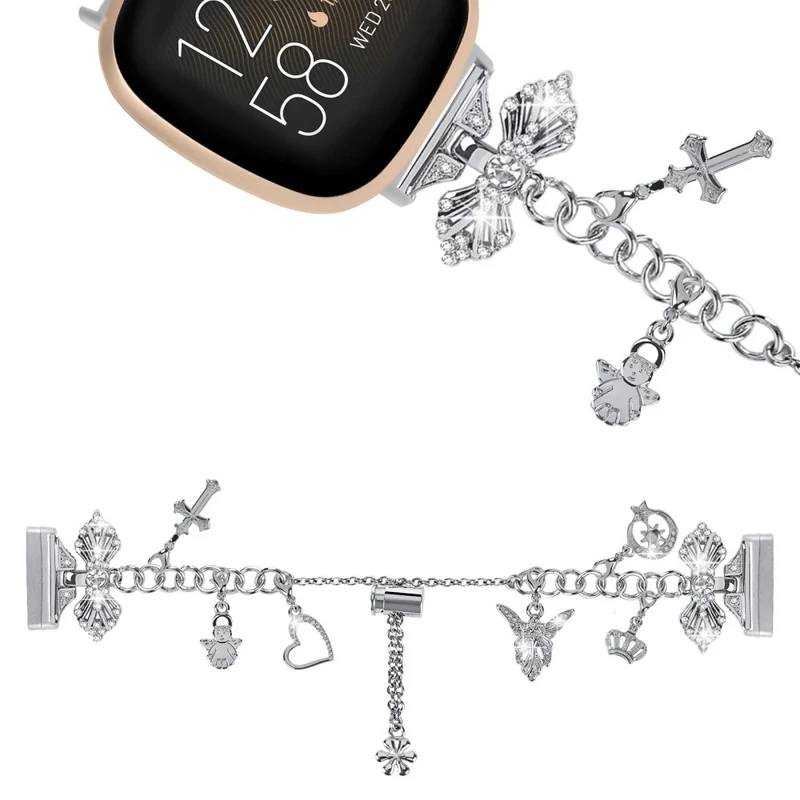 Fitbit Sense 2 / Versa 4 metal decorative pendant strap