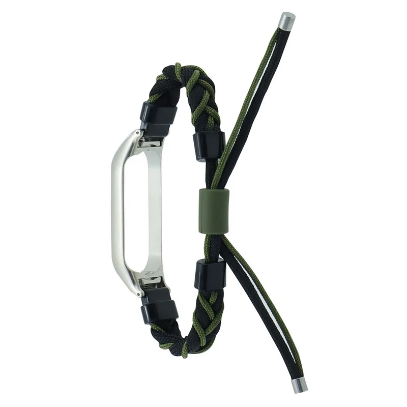 Xiaomi Mi Smart Band 4 / Band 3 nylon strap with cover - Black / Green