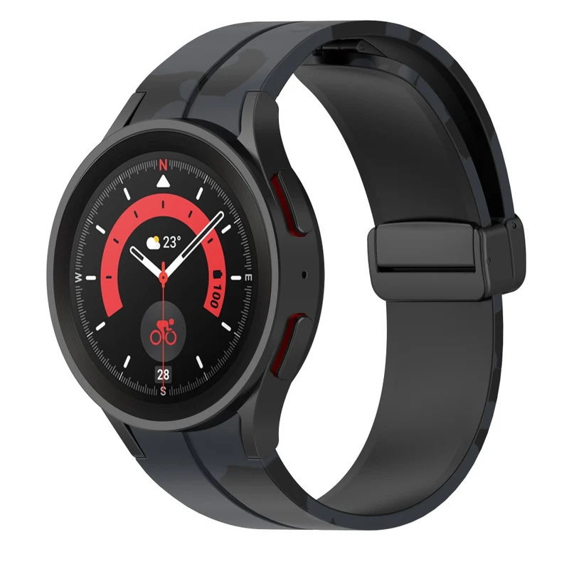Samsung Galaxy Watch 5 / 5 Pro / 4 camouflage style silicone strap - Dark Grey