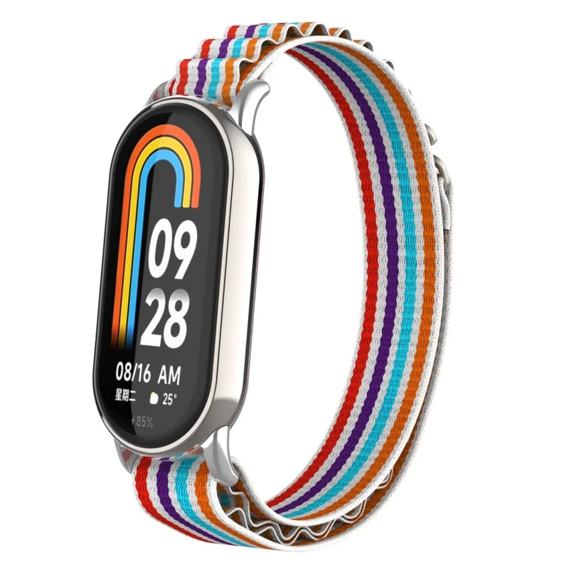 Xiaomi Smart Band 8 nylon strap with silver connector - Colorful