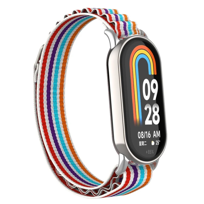 Xiaomi Smart Band 8 nylon strap with silver connector - Colorful