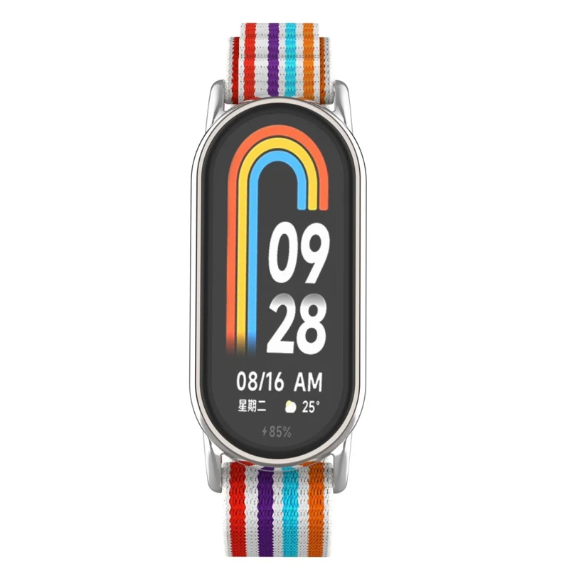 Xiaomi Smart Band 8 nylon strap with silver connector - Colorful