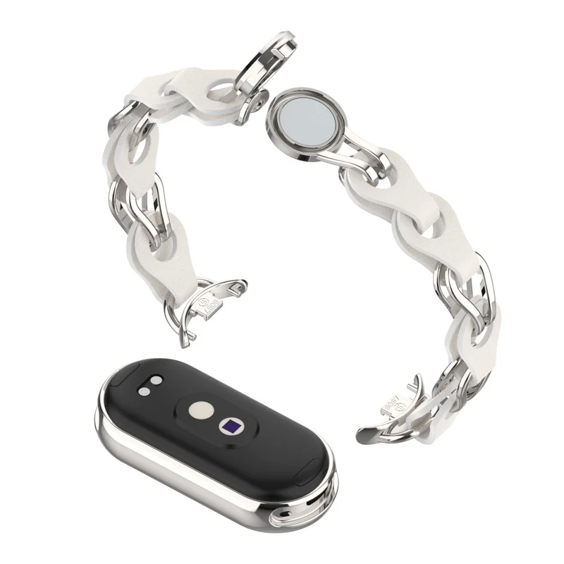 Xiaomi Smart Band 8 Genuine Cowhide leather adorned on metal strap