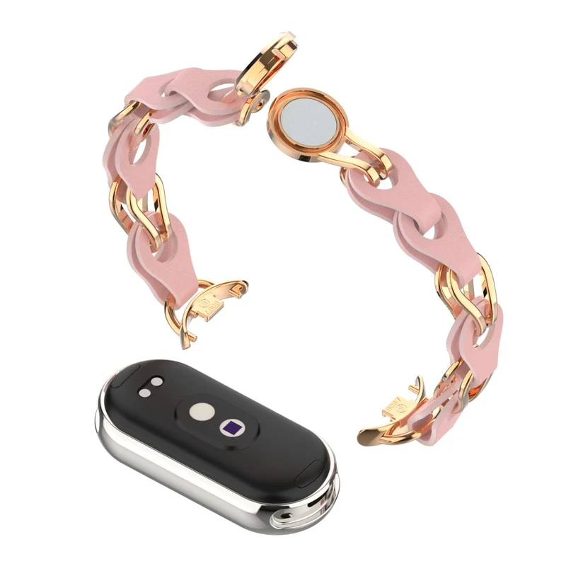Xiaomi Smart Band 8 Genuine Cowhide leather adorned on metal strap